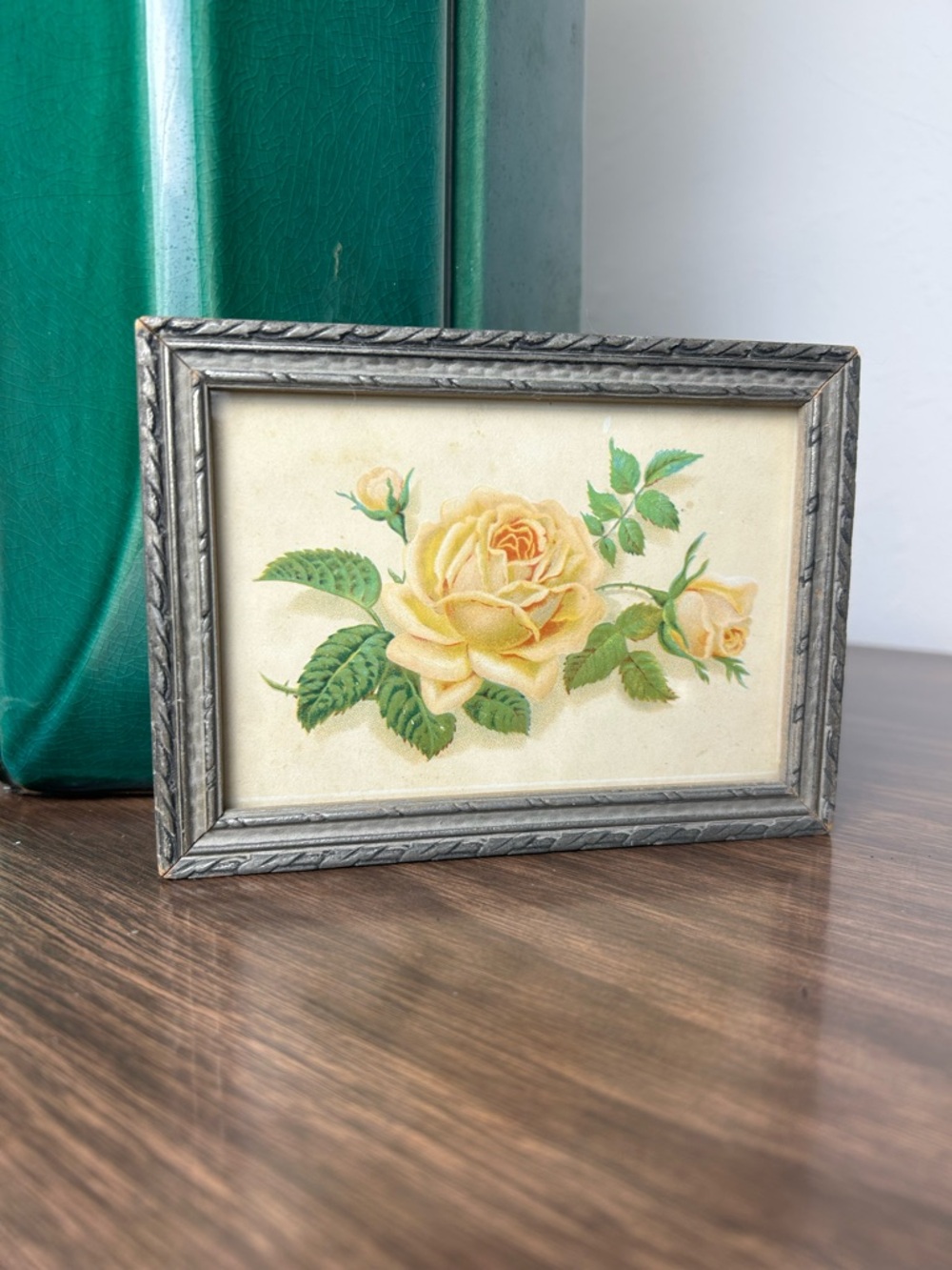 vintage mini framed floral rose wall art